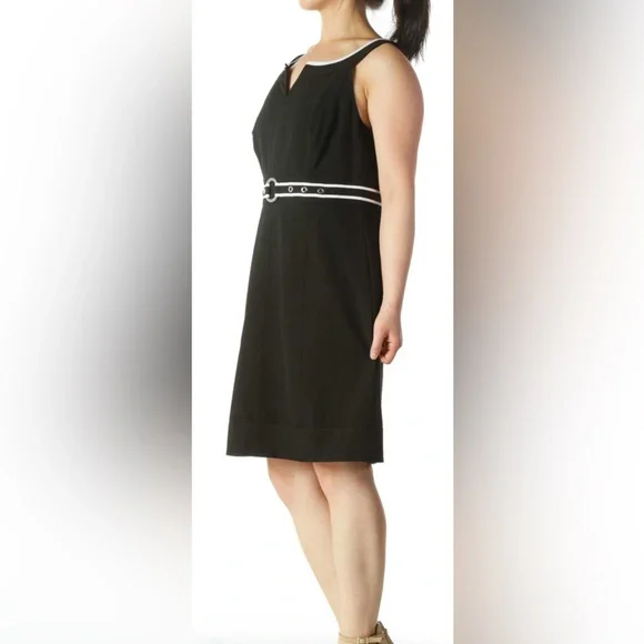 White House Black Market Sleeveless Notch Neck Shift Dress - size 8 - Picture 2 of 2